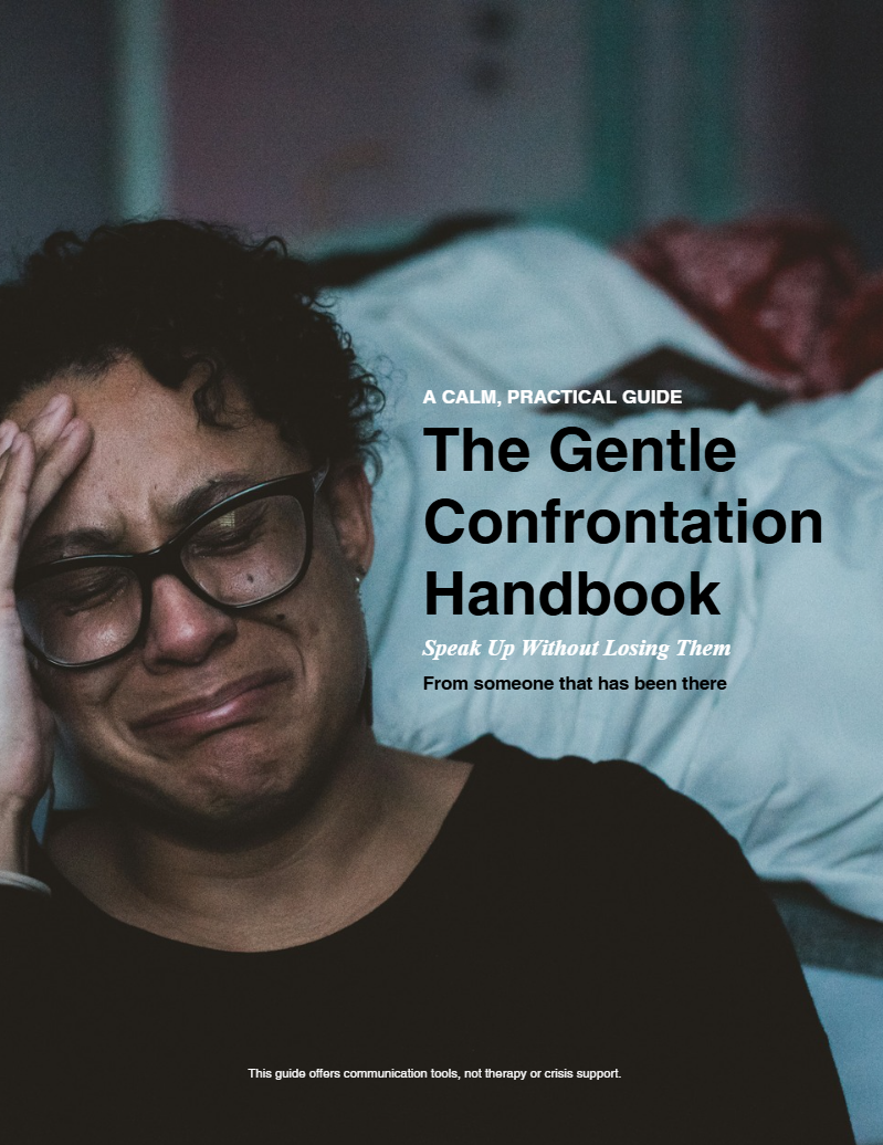 The Gentle Confrontation Handbook — digital PDF guide cover, communication and conflict resolution workbook