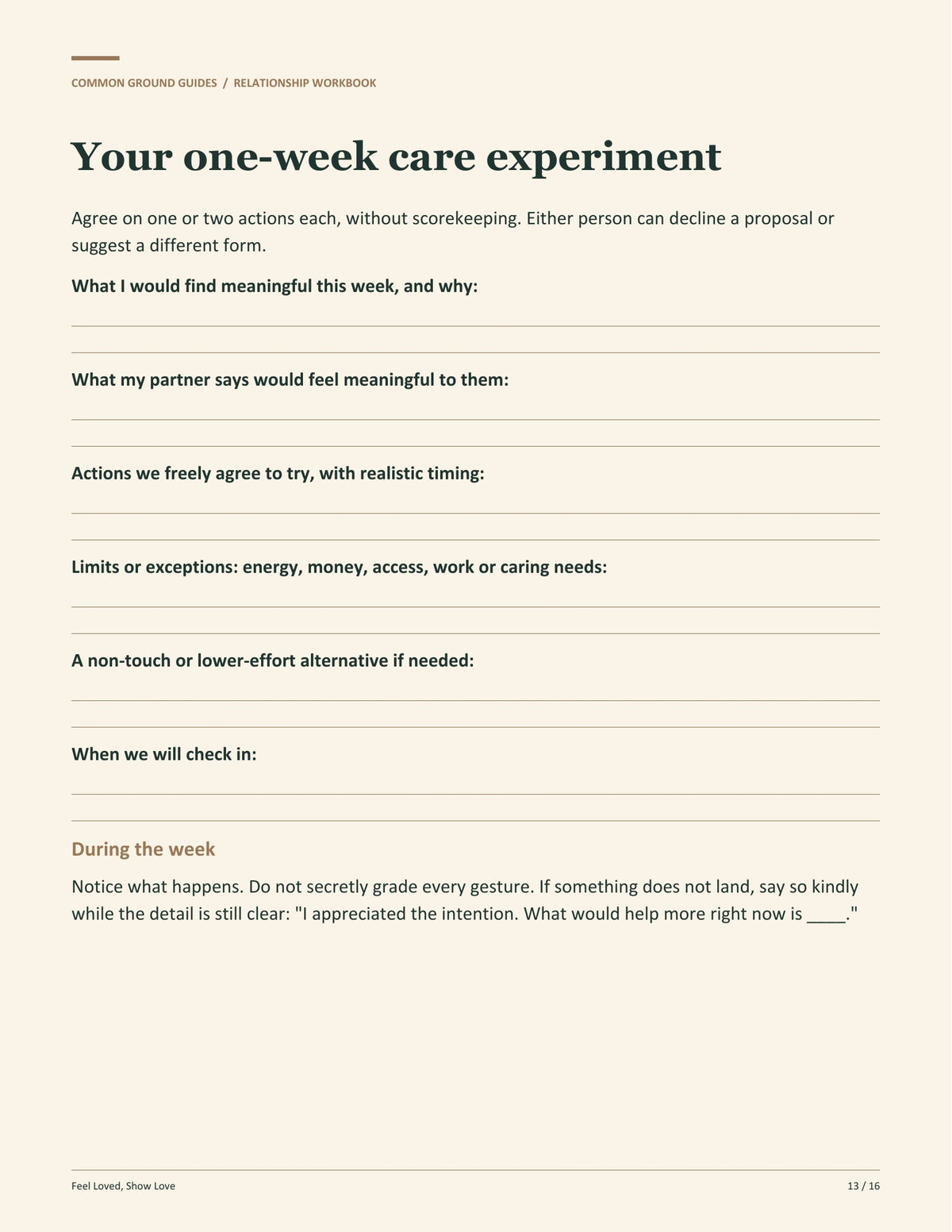 Feel Loved, Show Love - Your one-week care experiment