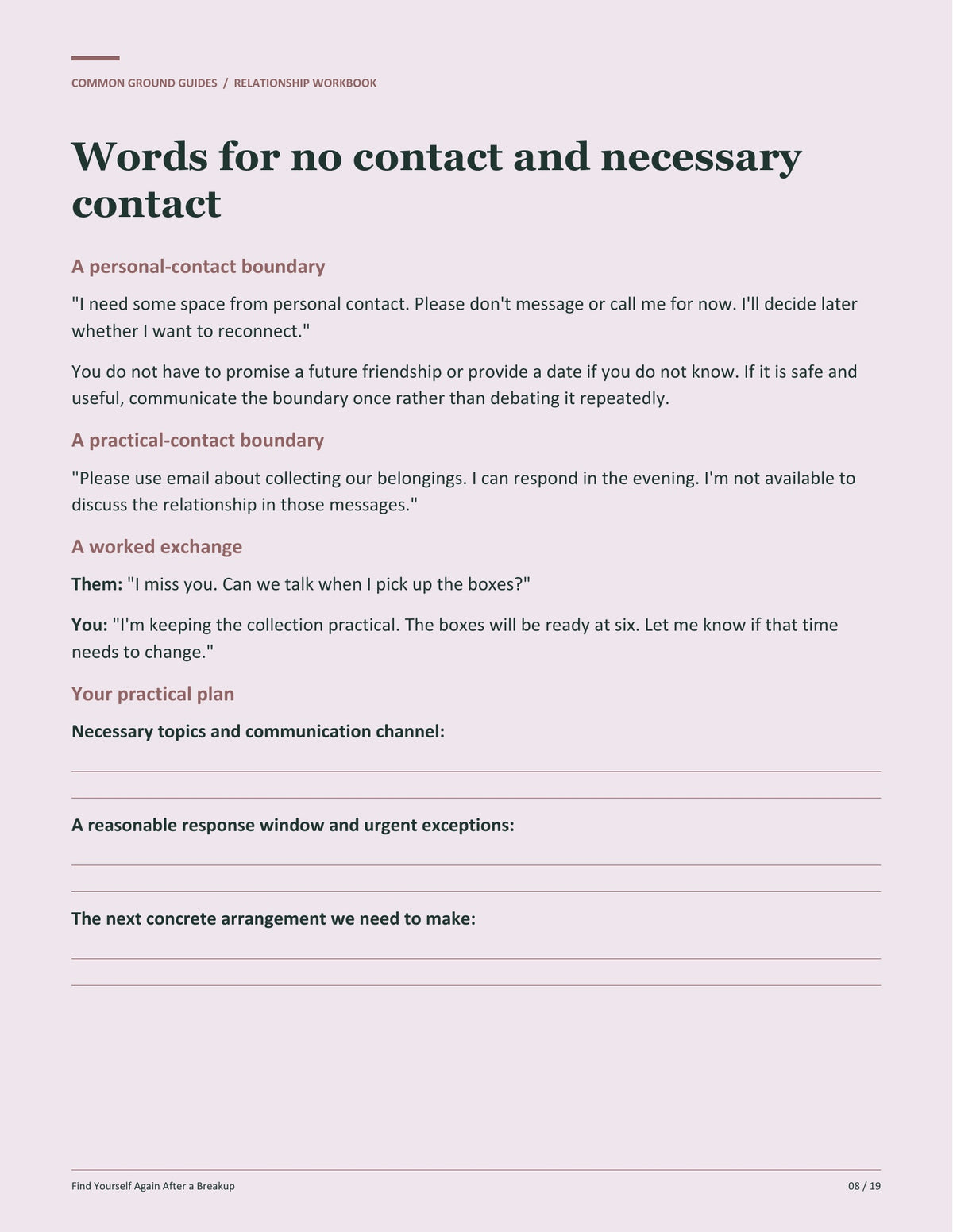 Find Yourself Again After a Breakup - Words for no contact and necessary contact