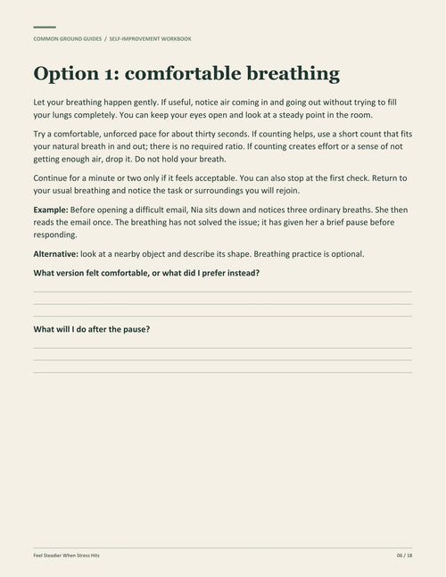 Feel Steadier When Stress Hits - Option 1: comfortable breathing