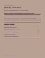 Confidence Through Kinesthetics, page 7 of 16: Posture Worksheet.