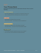 The Gentle Confrontation Handbook, page 8 of 14: phrase bank with sentence starters for opening conversations, naming needs and responding to pushback.