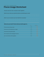 The Digital Boundary Blueprint, page 7 of 16: Phone Usage Worksheet.